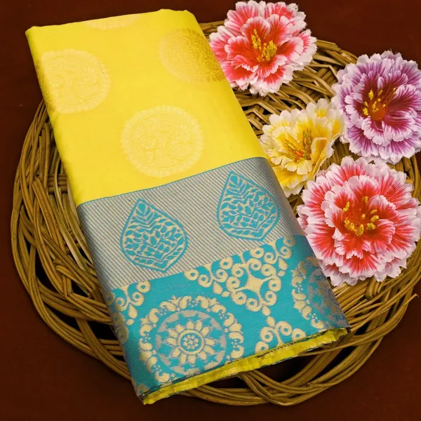 Yellow_Woven_Kanjivaram_Silk_Saree_with_Saree_Cover